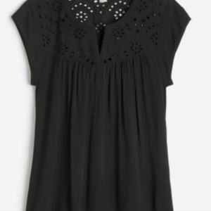 Black eyelet detail top